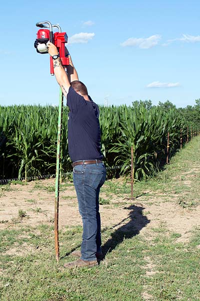 driving electric fence posts